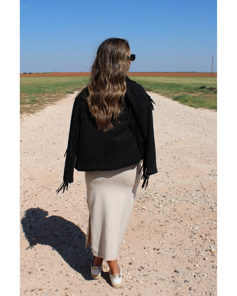 Black Fringe Jacket
