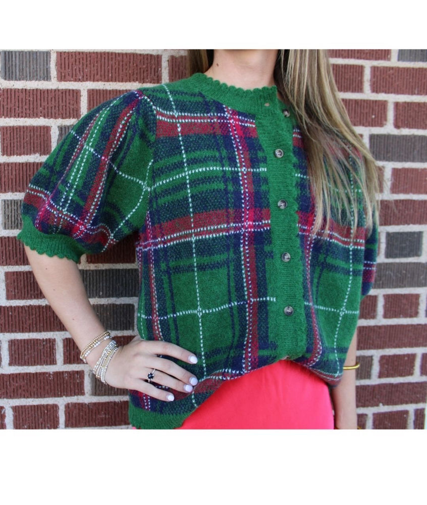 Christmas Plaid Cardigan