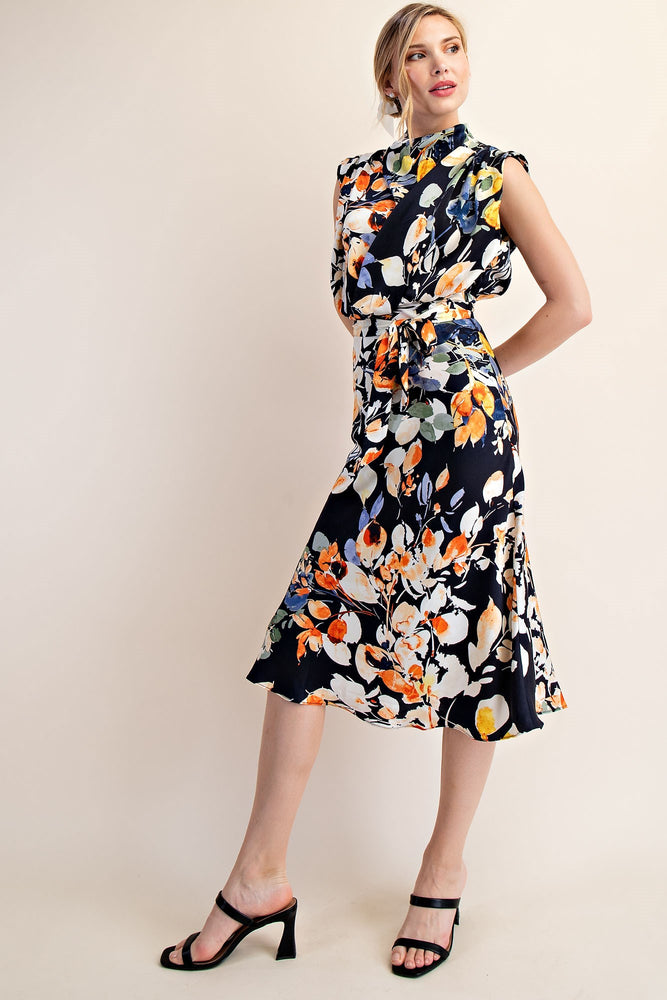 Navy Floral Dress