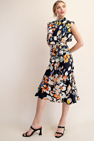Navy Floral Dress