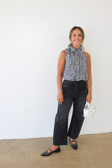 Bridget Top - Black Gingham