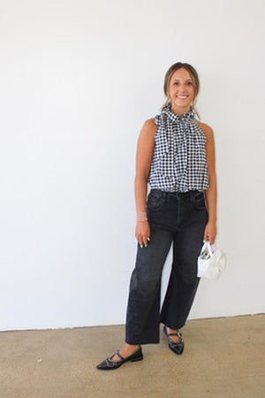 Bridget Top - Black Gingham