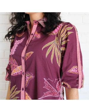 Ava Dress- Wine Flora