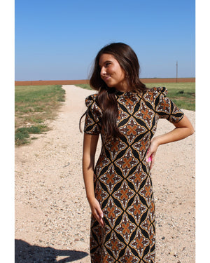Jacquard Sweater Midi Dress