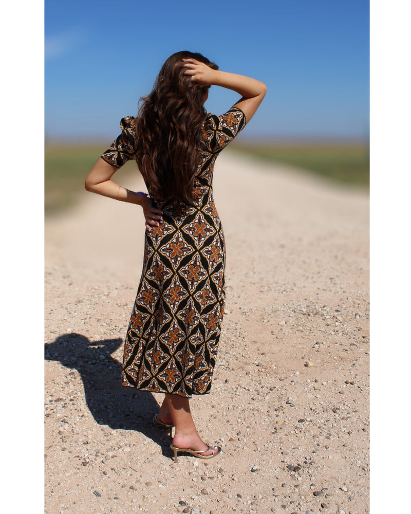 Jacquard Sweater Midi Dress