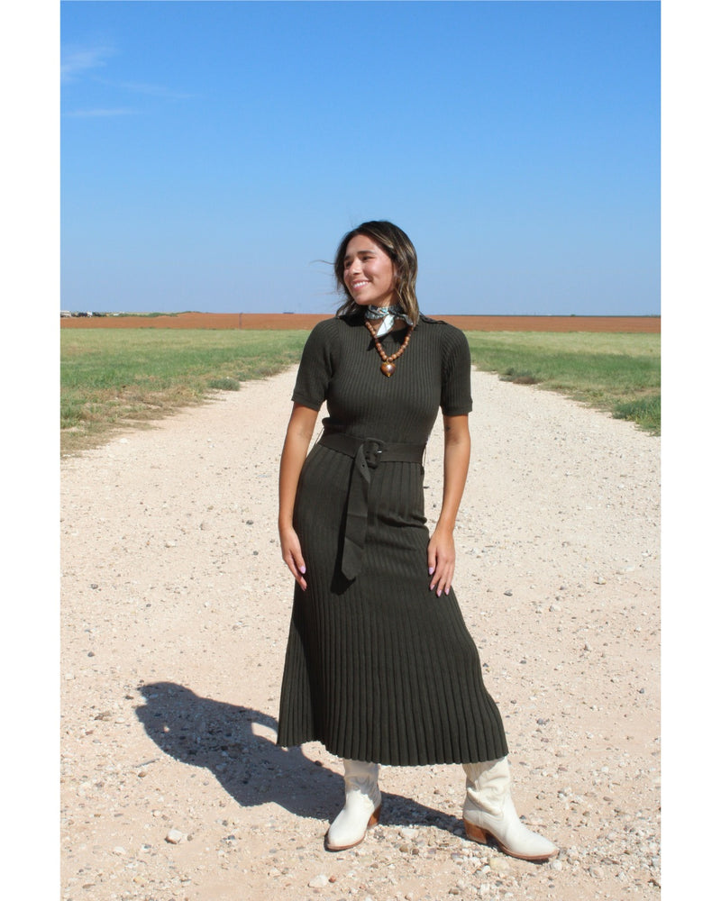 Dark Olive Sweater Dress
