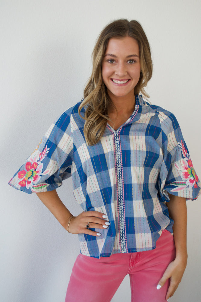 Blue Picnic Blouse