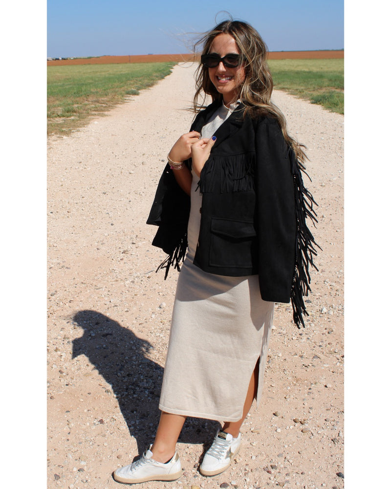 Black Fringe Jacket