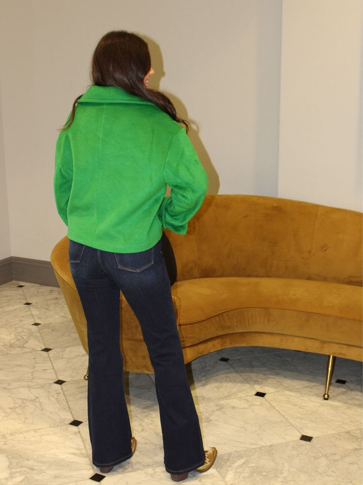 Notch Collar Green Jacket