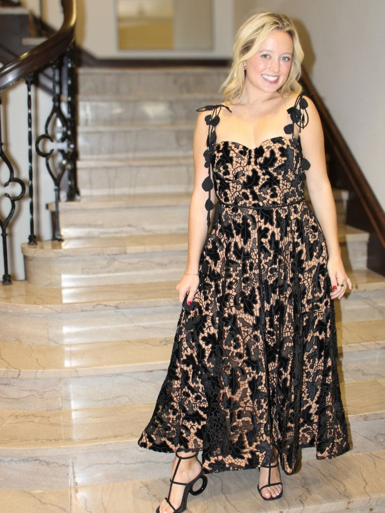 Lace Bustier Midi Dress