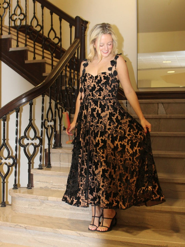 Lace Bustier Midi Dress