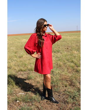 Red Suede Dress