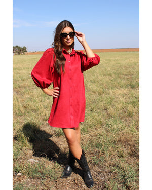 Red Suede Dress