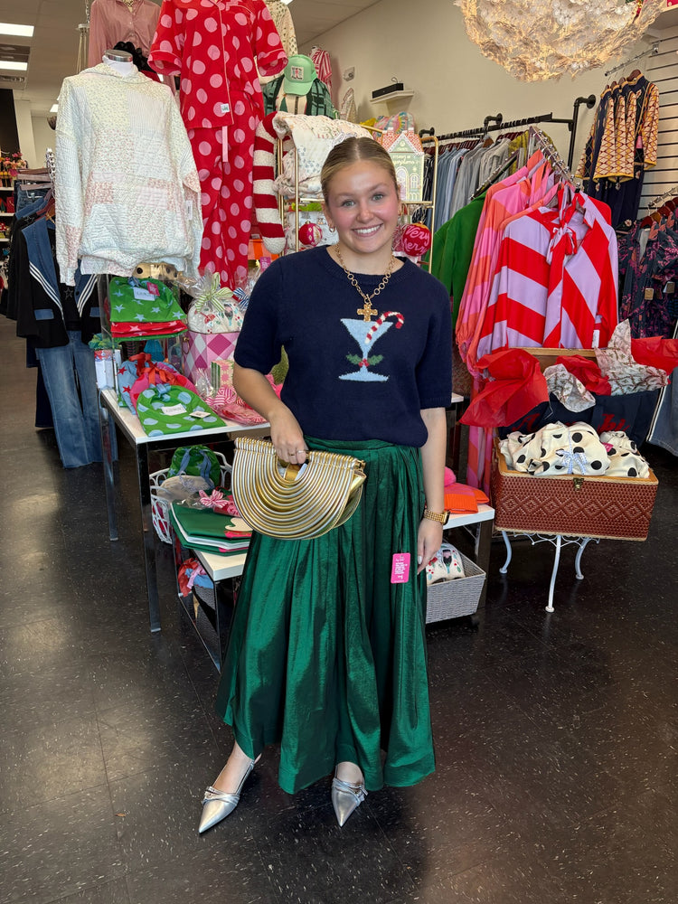 Classic Pleated A-Line Midi Full Skirt