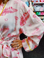 Lubbock Katie Kime Toile Robe - Magenta