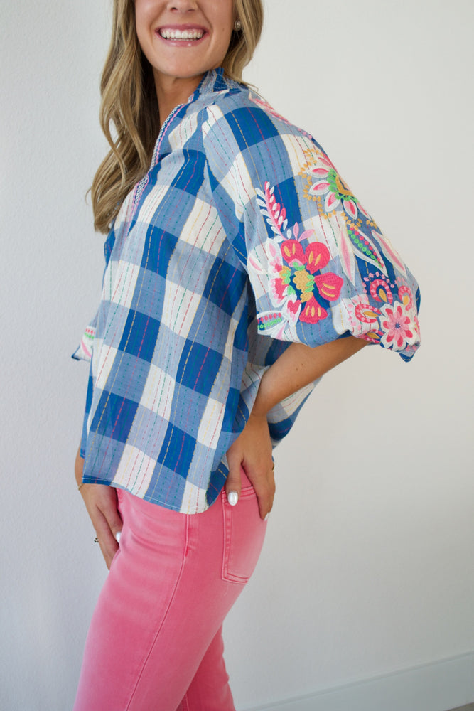 Blue Picnic Blouse