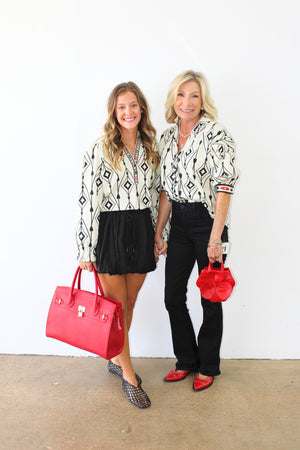Ashley Top- Arrow Motifs