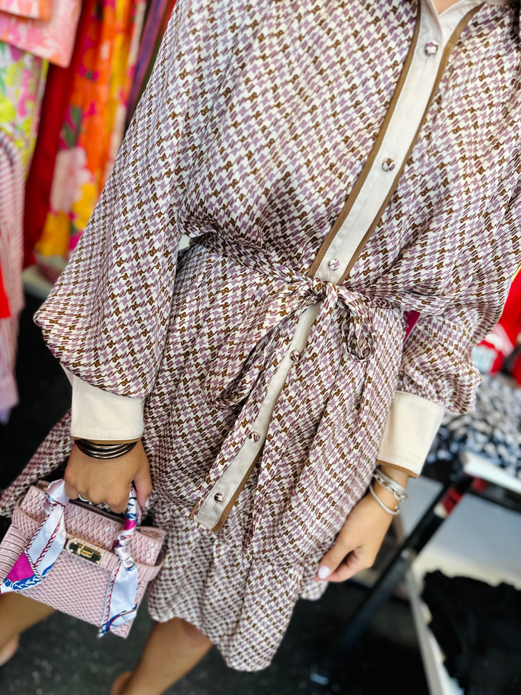 Geo Lavender Print Dress