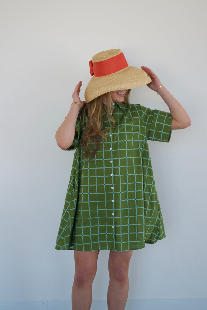 Dock Dress- Boxwood Grid