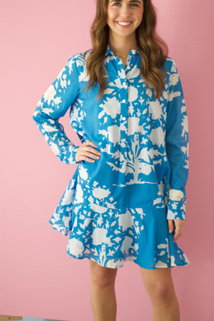 Polly Dress- Tufts Blue Bouquet