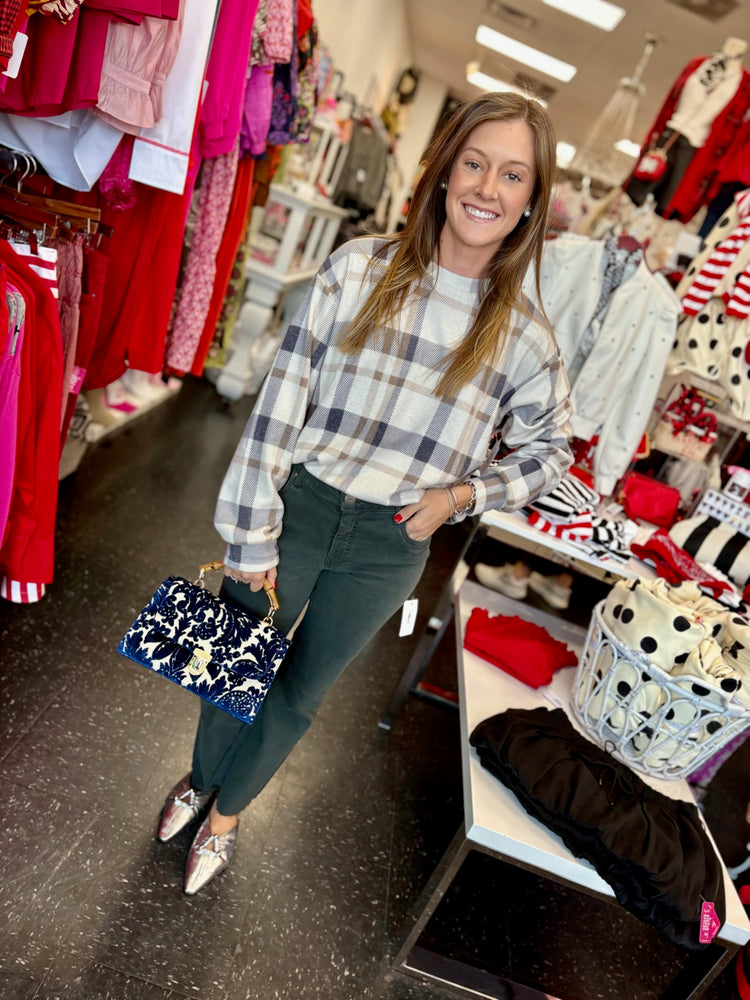 Soft Pullover - Natural Plaid