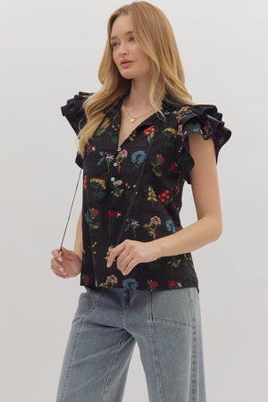 Midnight Flower Top