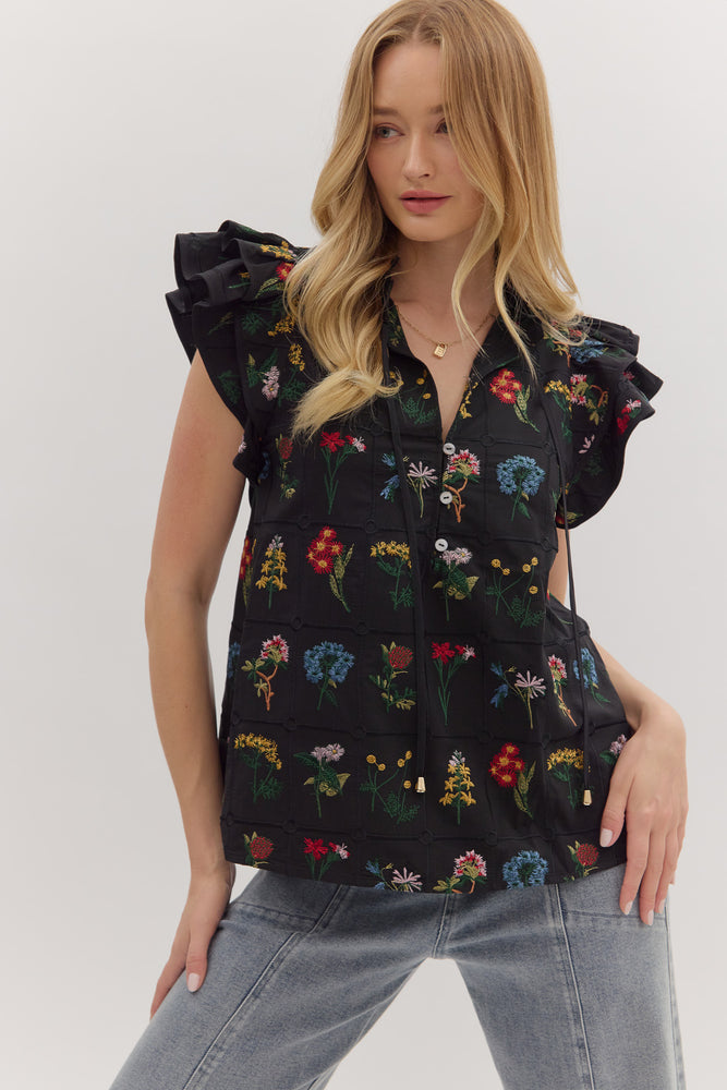 Midnight Flower Top