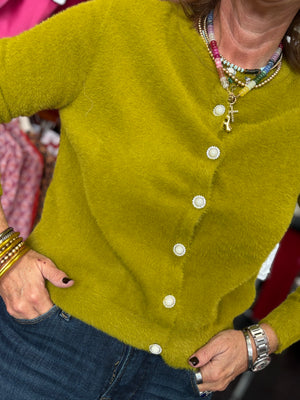 Lime Pearl Cardigan