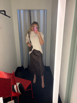 Leather Midi Skirt