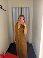 Suede Fitted Midi Dress