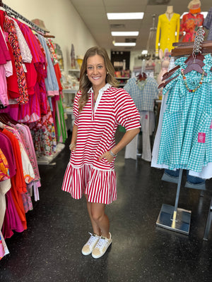 Red Stripe Mini Dress