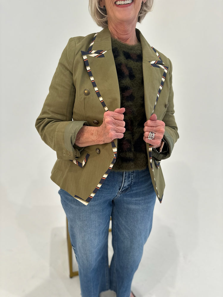 The Olive Contrast Blazer