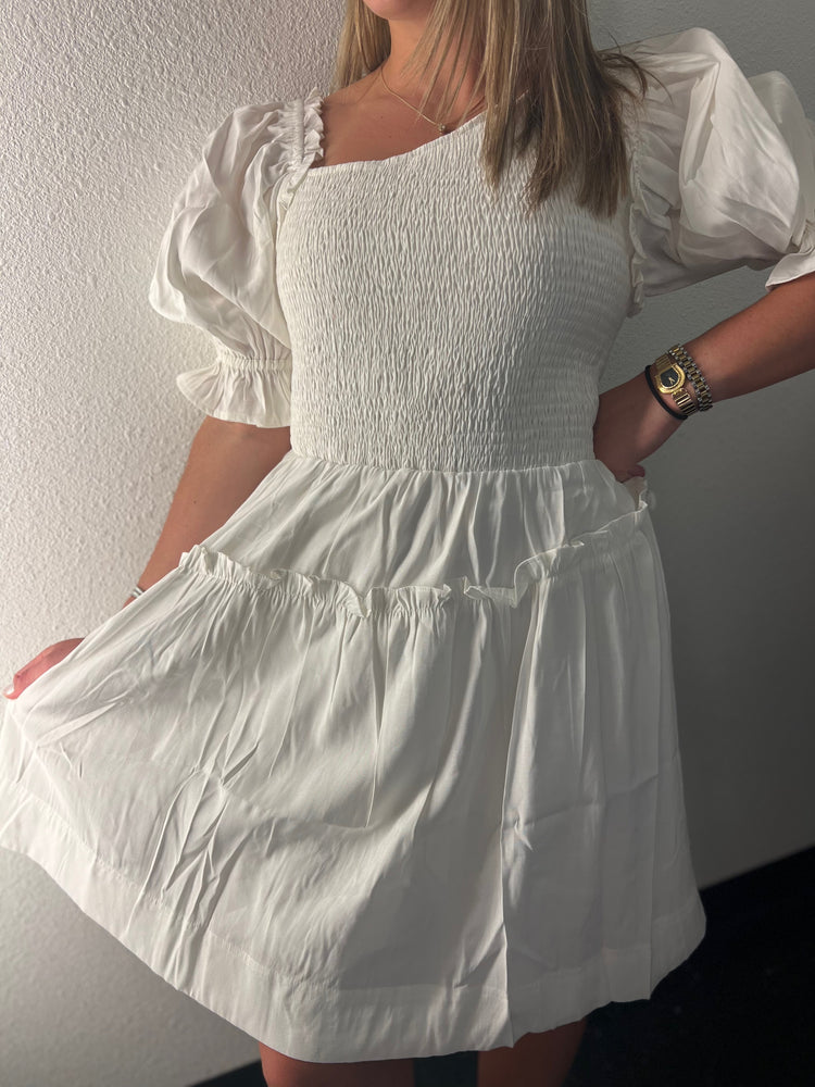 Ruffle Mini Dress - White
