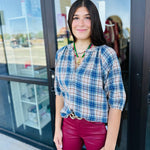 Jolie Top Denim Plaid