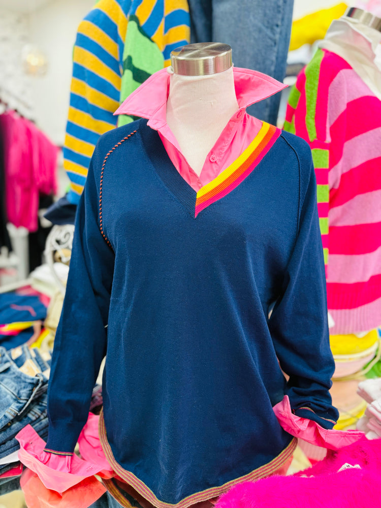 The Navy Neon Sweater