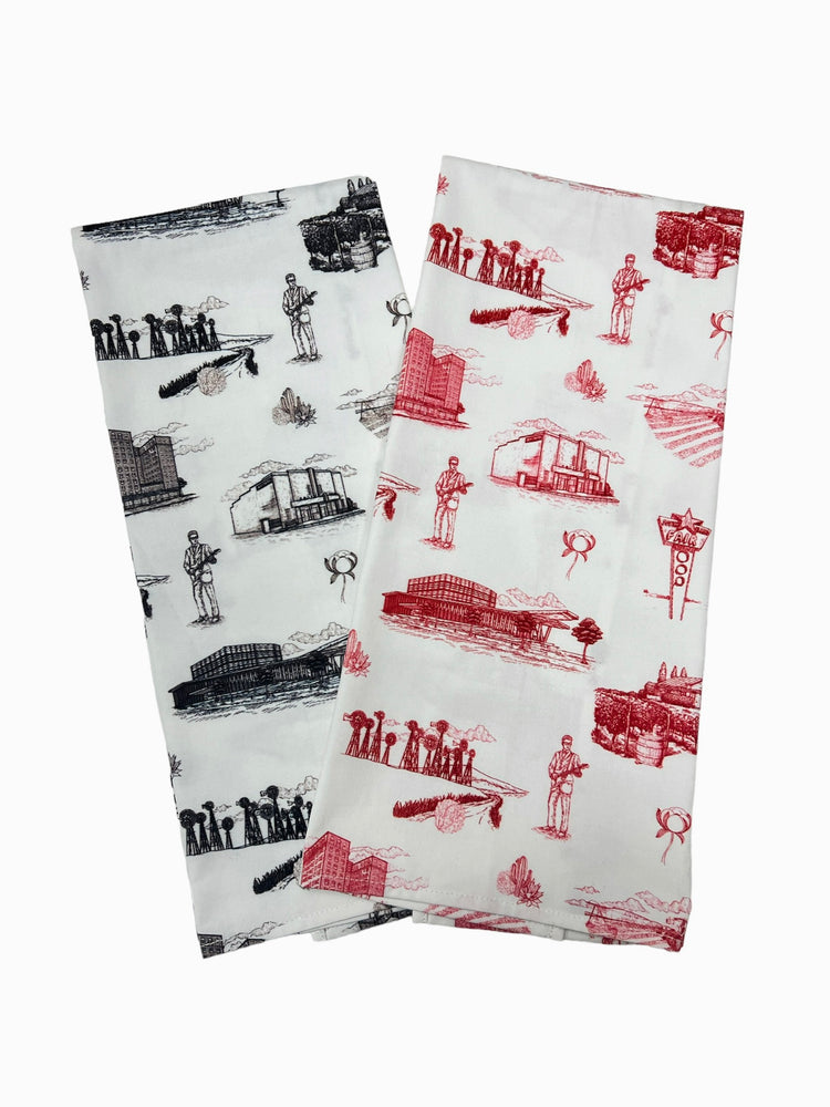 Katie Kime Lubbock Toile Tea Towel Set - B/R