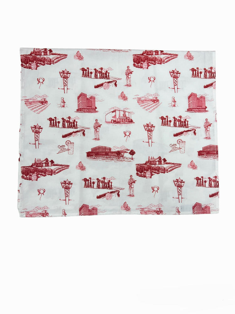 Katie Kime Lubbock Toile Tea Towel - Red