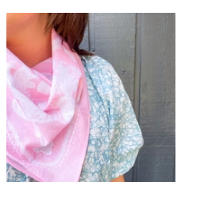 Texas Sun Embroidered Bandana - Pink