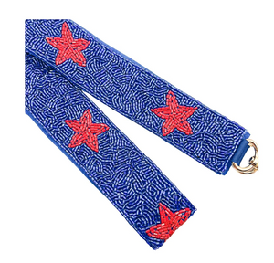 Blue/Red Beaded Star Strap