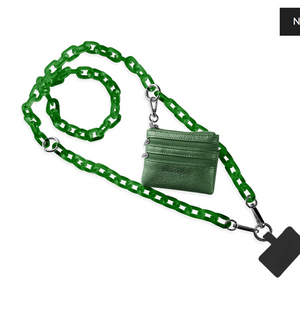 Phone Chain With Pouch - Green