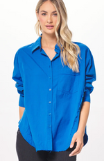 Cobalt Blue Button Up Shirt