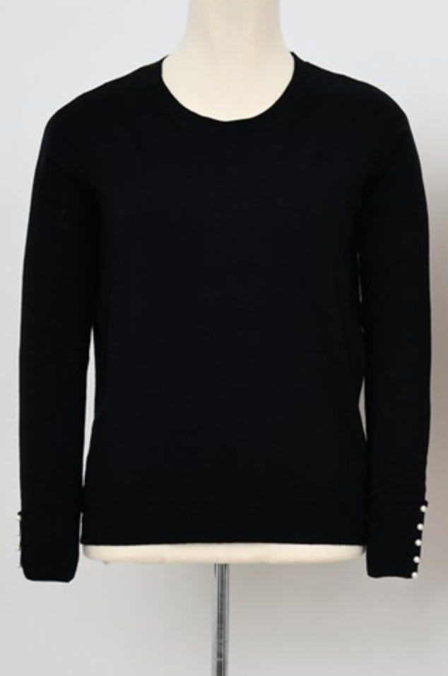 Black Sweater With Pearls