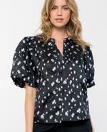 Puff Sleeve Spotted Shirt