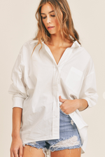 Oversized Button Down Shirt - White