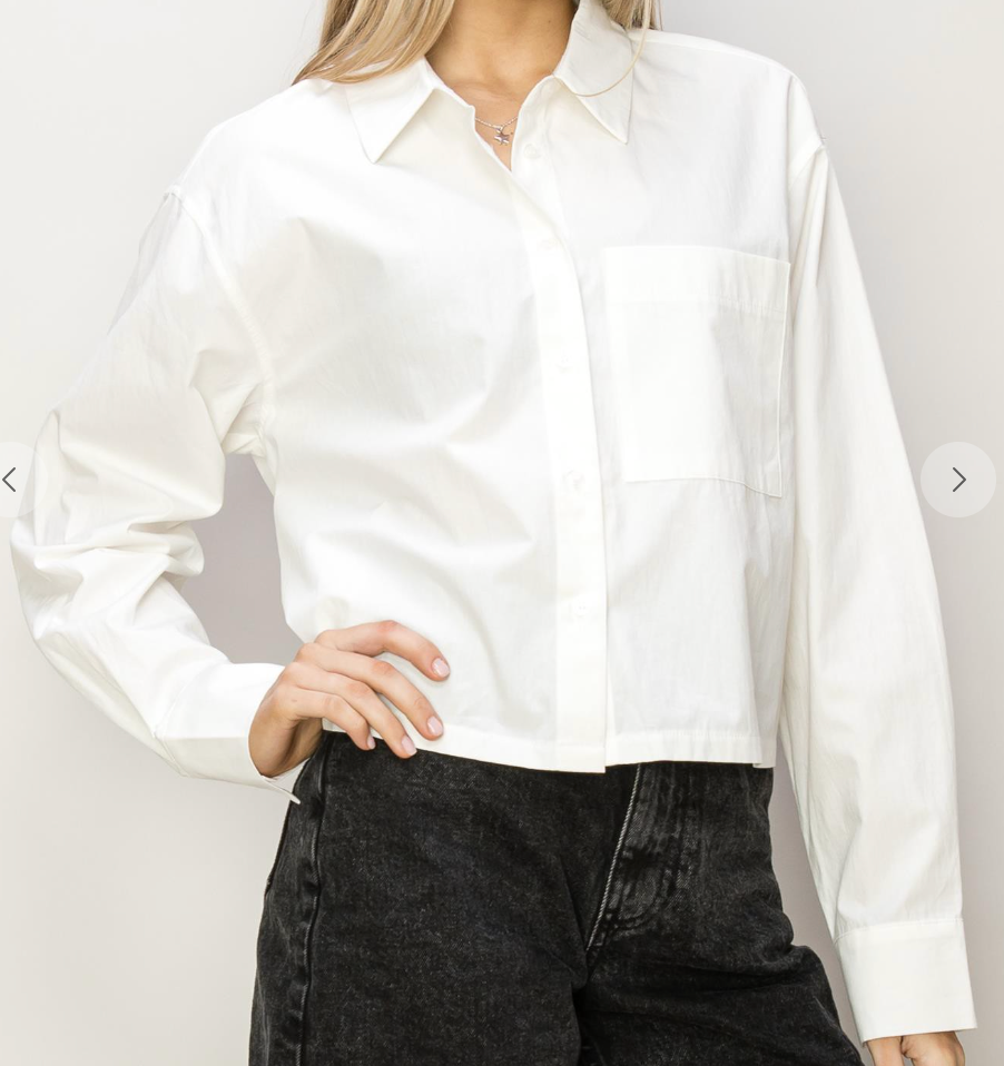 
            
                Load image into Gallery viewer, Poplin Crop Shirt - White
            
        
