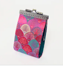 
            
                Load image into Gallery viewer, Brocade Shell Card Holder - Pink/Green
            
        