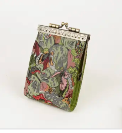 
            
                Load image into Gallery viewer, Floral Brocade Card Holder - Green/Red
            
        