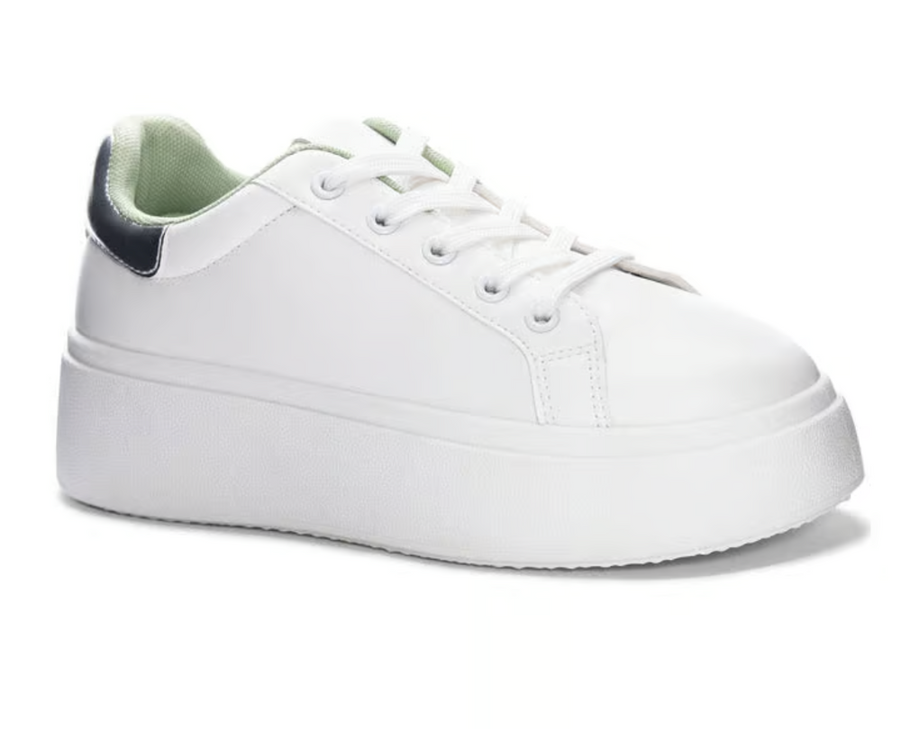 Record Smooth White Tennis Shoe