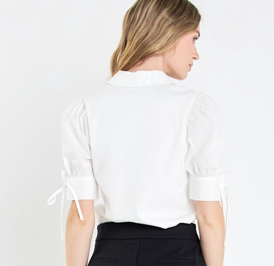 Mix Media Collar Top