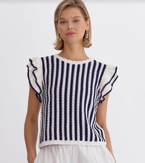 Navy and White Stripe Sweater